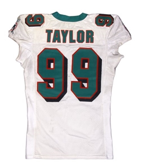 2004 Jason Taylor Game Worn Miami Dolphins Road Jersey - Photo Matched (MeiGray)